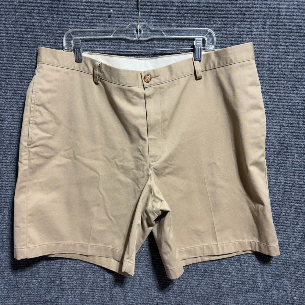 LL‎ Bean Classic Fit Chino Shorts Mens 40 Khaki Tan 100% Cotton 267793 Casual